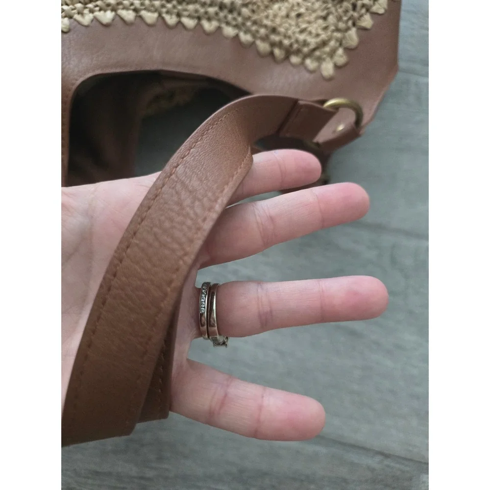 The Sak Roma Tan Woven Straw Hobo Bag‎ Shoulder Bag Purse - Picture 9 of 9